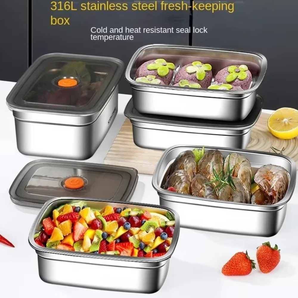 Meal Prep Freezer - สแตนเลส Camping กล่องอาหารกลางวัน Leak-proof ไมโครเวฟเหมาะสําหรับกล่อง Bento