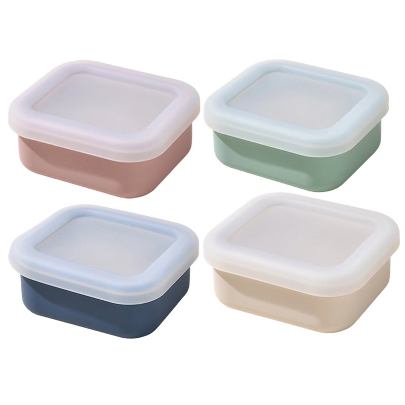Meal Prep Freezer - แม่พิมพ์ซิลิโคนสำหรับแช่แข็ง AB33-4-Pack พร้อมฝาปิด สำหรับซุป ซอส สตูว์