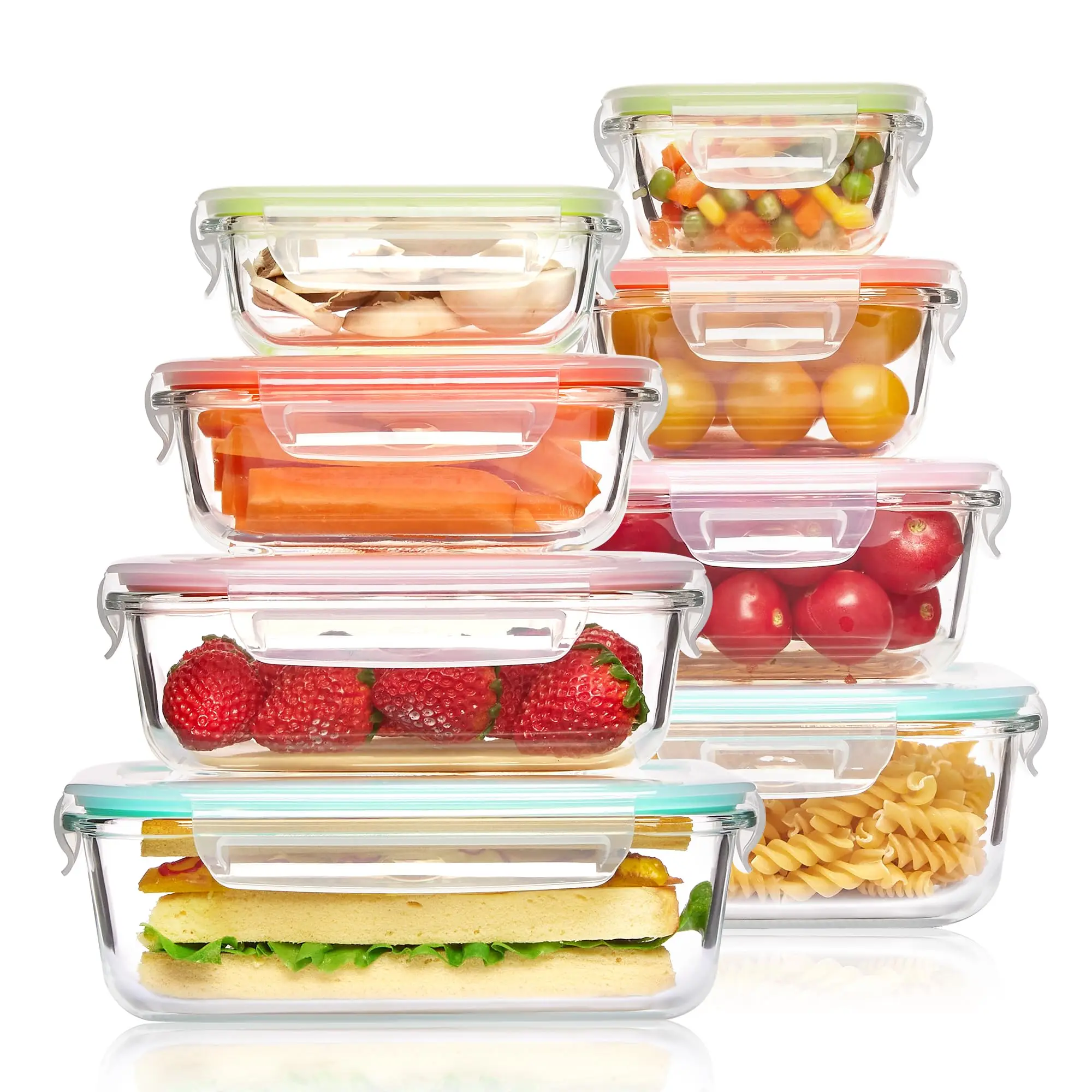 Meal Prep Freezer - กล่องข้าวแก้วภาชนะเก็บอาหาร, อุปกรณ์เตรียมอาหาร, กล่องเบนโตะสุญญากาศ, สําหรับไมโครเวฟ, เตาอบ, ตู้แช่แข็งและเครื่องล้างจาน,