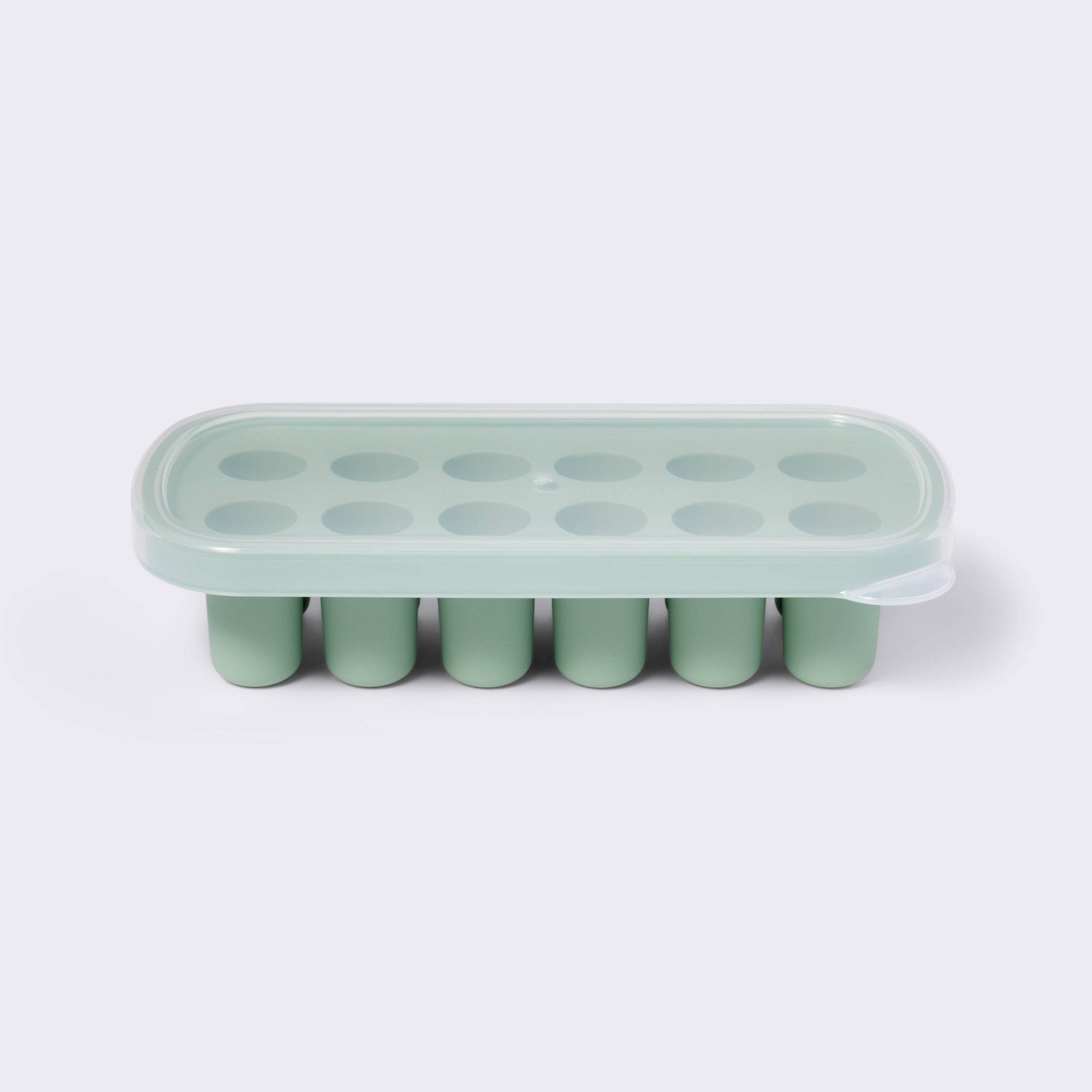 Meal Prep Easy - ถาดแช่แข็งอาหารเด็กสีเขียว, แม่พิมพ์เก็บอาหารแบบยืดหยุ่นสำหรับอาหารบด, ขนม, การเตรียมอาหาร, ถอดออกง่าย