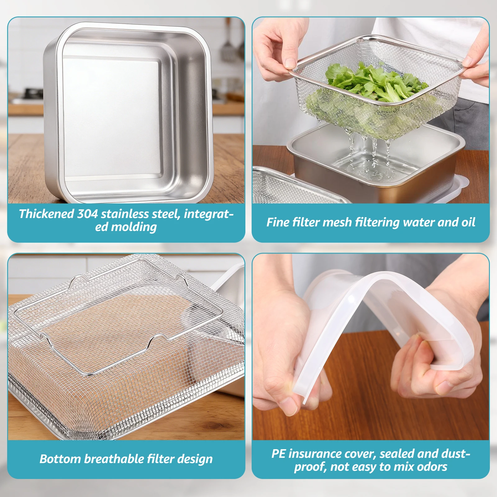 ชุดอ่างล้างผลไม้สแตนเลส 2 in 1 - Meal Prep With Rice บทวิจารณ์และราคา