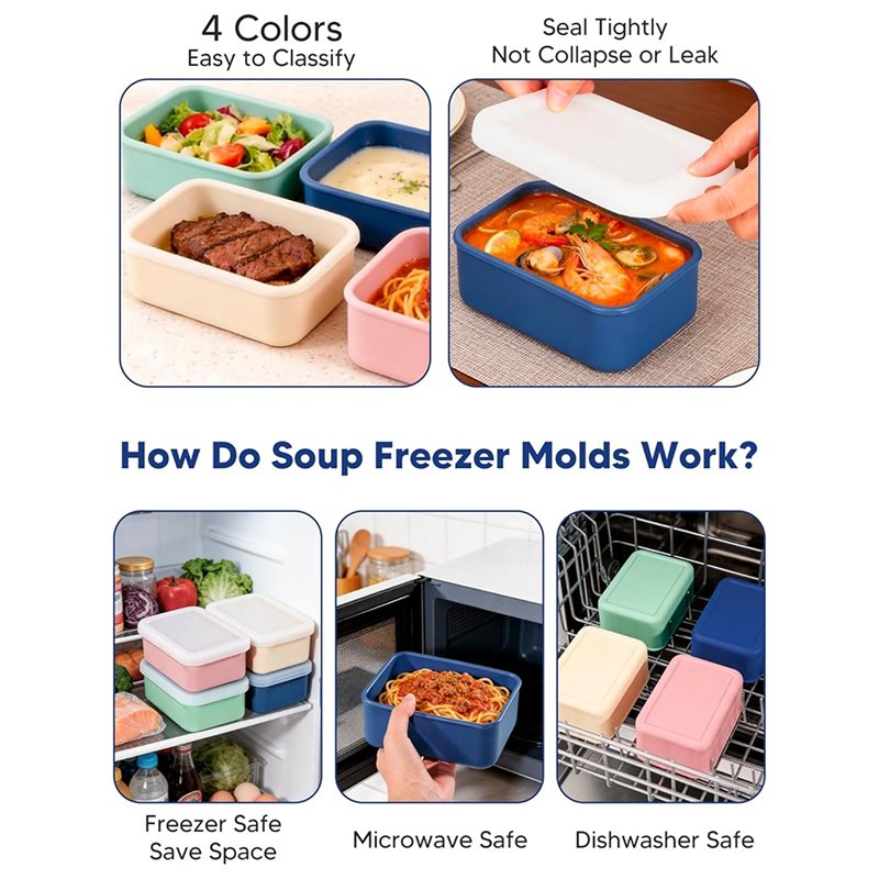 แม่พิมพ์ซิลิโคนสำหรับแช่แข็ง A - Meal Prep Freezer บทวิจารณ์และราคา