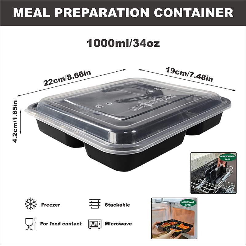 กล่องเตรียมอาหาร 3 ช่อง ขนาด 3 - Meal Prep Freezer บทวิจารณ์และราคา